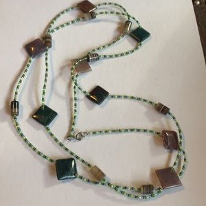 Beaded and stone necklace